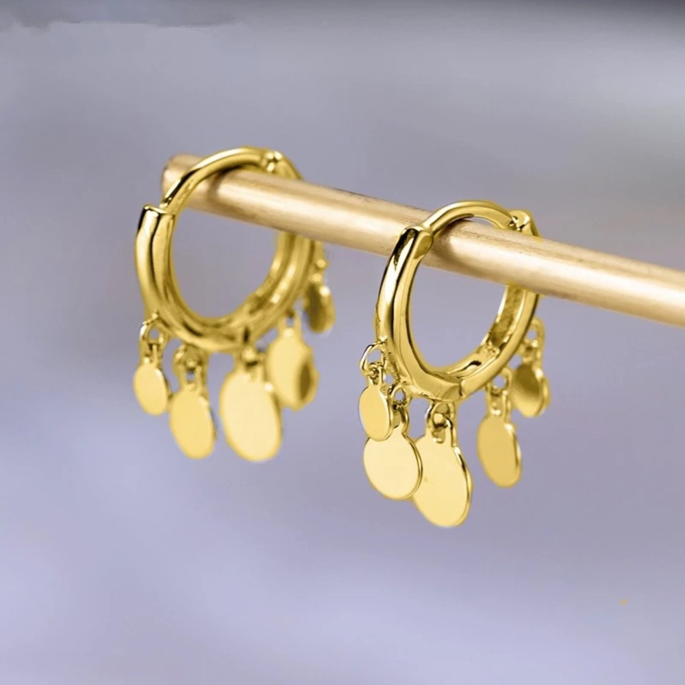 Gold and Silver Small Tassel Hoops - Picture 4 of 10
